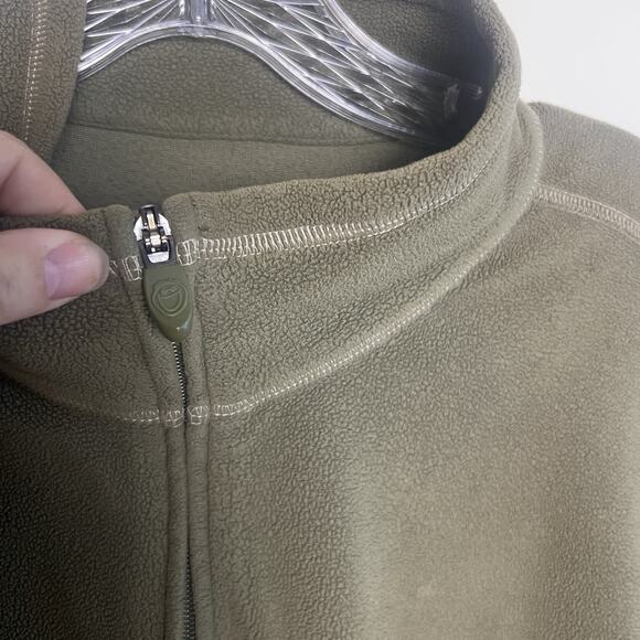 LIFE‎ IS GOOD Men’s 1/4 Zip Pullover Sweatshirt Green Micro Fleece M Cozy Travel - Picture 4 of 10